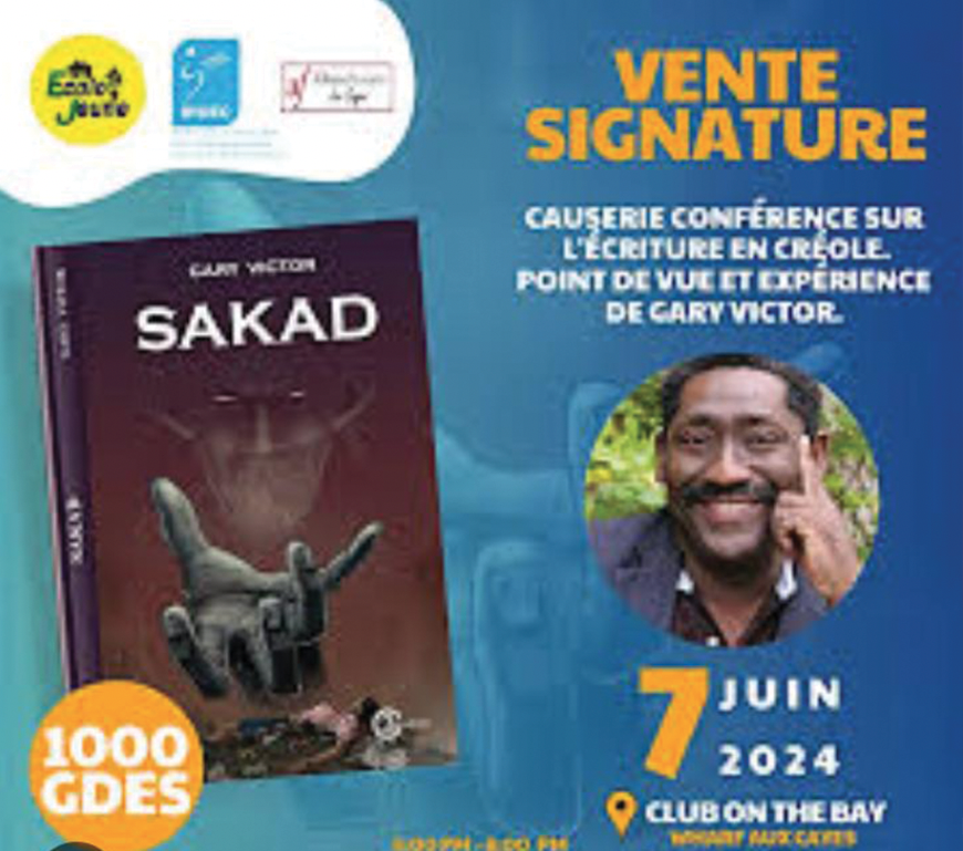 Le romancier Gary Victor en tournée promotionnelle pour son roman policier en créole : « Sakad»